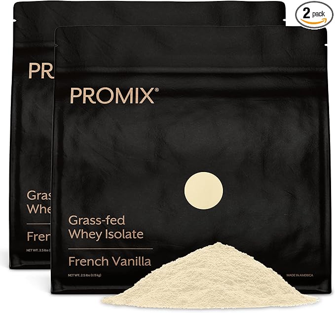 ProMix Nutrition Whey Protein Isolate Powder - Grass-Fed - Post Workout Fitness & Nutrition Shakes, Smoothies, Baking & Cooking Recipes - Gluten-Free & Keto-Friendly - Vanilla - 5 Pound (Pack of 2)
