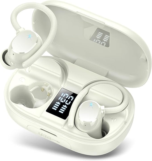 Wireless Earbuds, 2025 Bluetooth 5.3 Headphones HiFi Stereo, Bluetooth Earbuds with ENC Noise Cancelling Mic, IP7 Waterproof in Ear Earphones, 128H Dual LED Display Ear Buds for Workout Sports