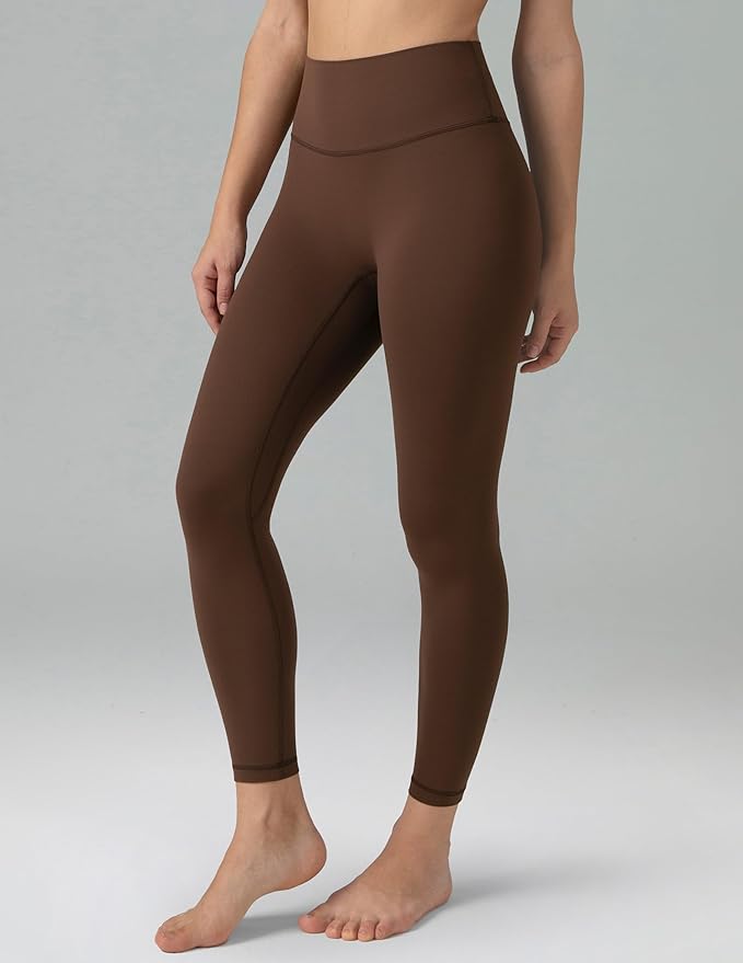 Colorfulkoala Dreamlux No Front Seam Leggings for Women 25"/28" Inseam, Seamless High Waisted Buttery Soft Yoga Pants