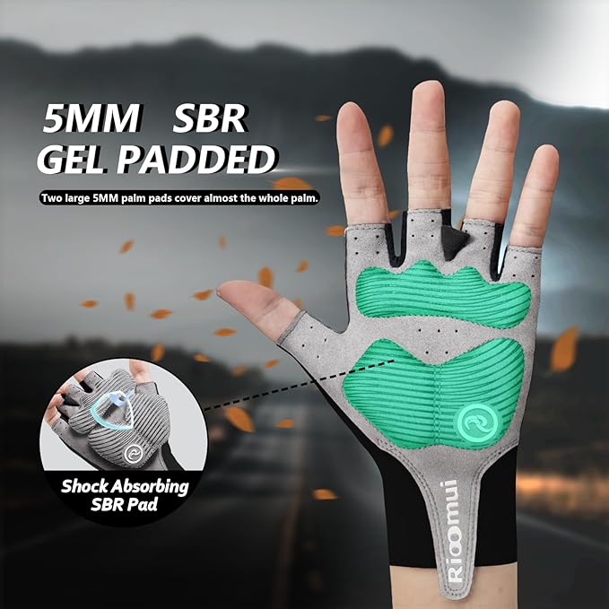 Cycling Gloves,Anti-Slip 5mm Padded Biking Gloves for Men Women Shock-Absorbing Summer Breathable for Road Bicycle Commuting