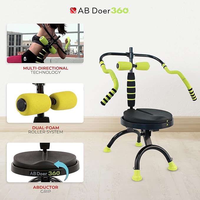 AB Doer 360 - Ab Fitness Machine System Provides An Abdonimal And Muscle Activating Workout with Aerobics to Burn Calories and Workout