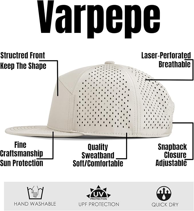 Performance Snapback Hats for Men Women,Flat Bill Cap,Golf,Running,Workout