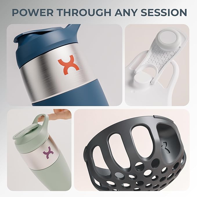 32oz Stainless Steel Protein Shaker Bottle – Leak-Proof Metal Shaker Cup with Snap-Fit Agitator for Smooth, Clump-Free Shakes – BPA-Free, Odor Resistant, Easy to Clean