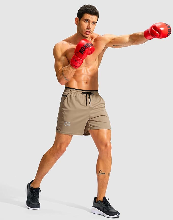 G Gradual Men's Running Athletic Shorts with Zipper Pocket 5"/ 7" Lightweight Quick Dry Gym Workout Shorts for Tennis Active