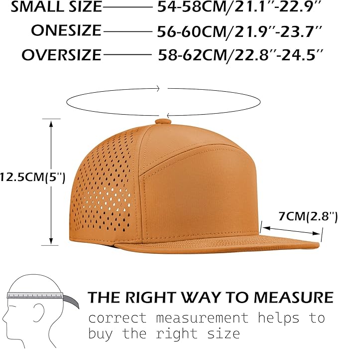 Performance Snapback Hats for Men Women,Flat Bill Cap,Golf,Running,Workout