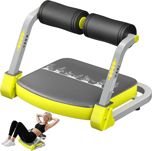 Ab Machine, Ab Trainer Machine for Home Gym, Sit Up Exercise Equipment for Home Use, 4 Level Adjustable Resistance for Stomach Workout, No Assembly Core Machine with Quick Rebound for Full-Body Workout