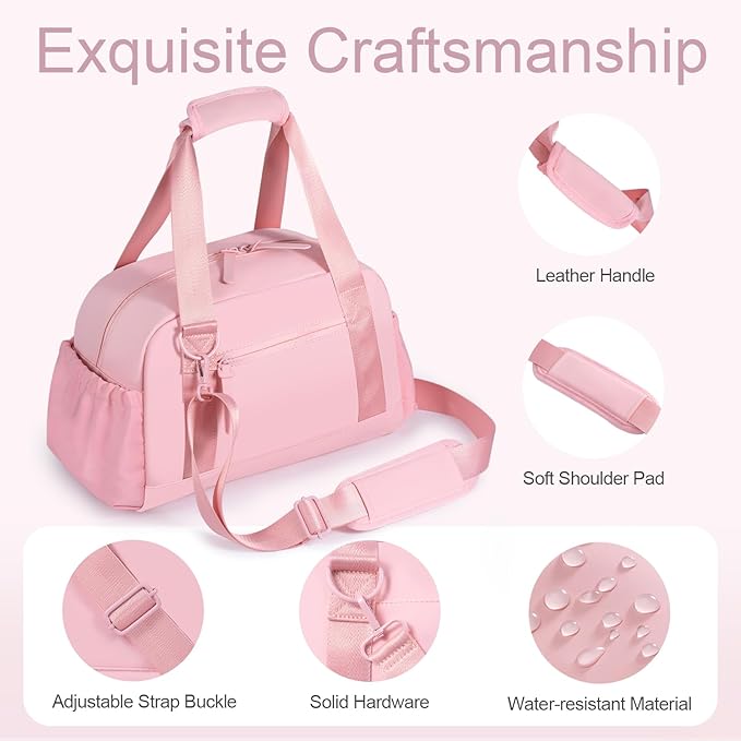 Small Gym Bag 14 inch for Women & Men Mini Gym Duffel Bag with Wet Compartment Waterproof Travel Duffle Bag for Sports Workout Dance