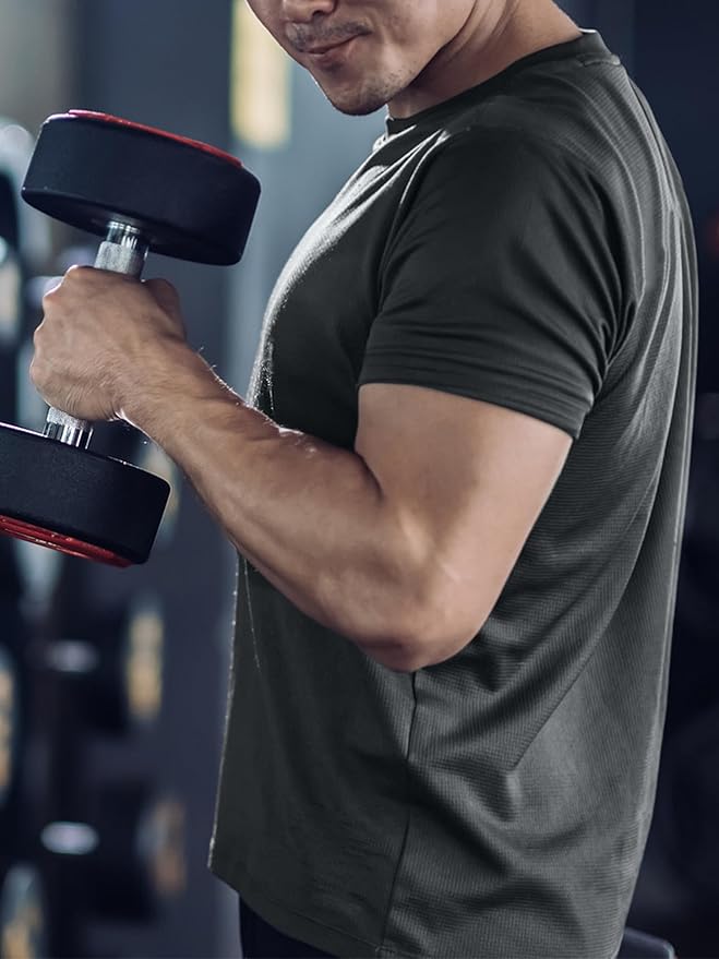 3 & 5 Pack Shirts for Men Moisture Wicking Workout Performance Dry Fit Mesh Gym Athletic Running T-Shirt