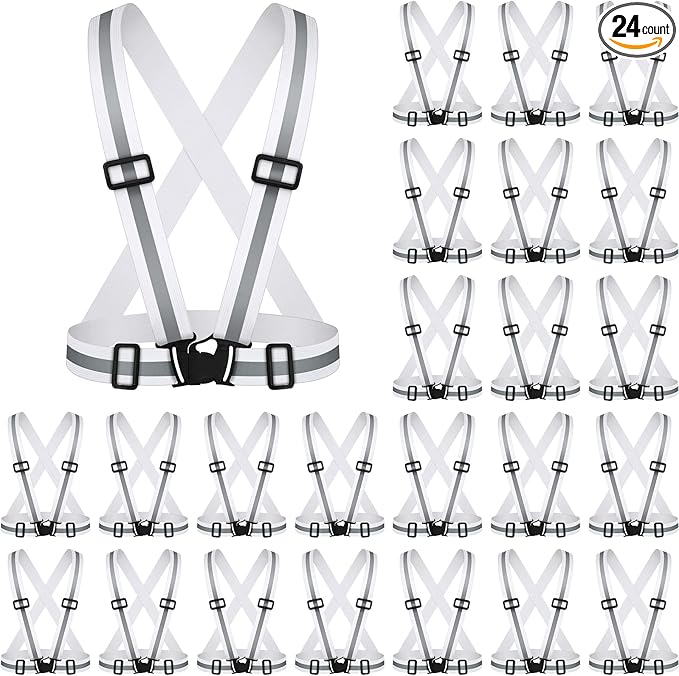 Hercicy Reflective Running Vest Reflective Running Shirt with Safety Straps High Visibility Construction Vest for Night Cycling Hiking Jogging Dog Walking