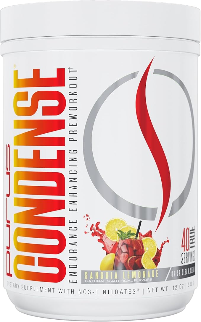 Purus Labs CONDENSE PreWorkout Powder, 40 Servings (Natural Sangria Lemonade)