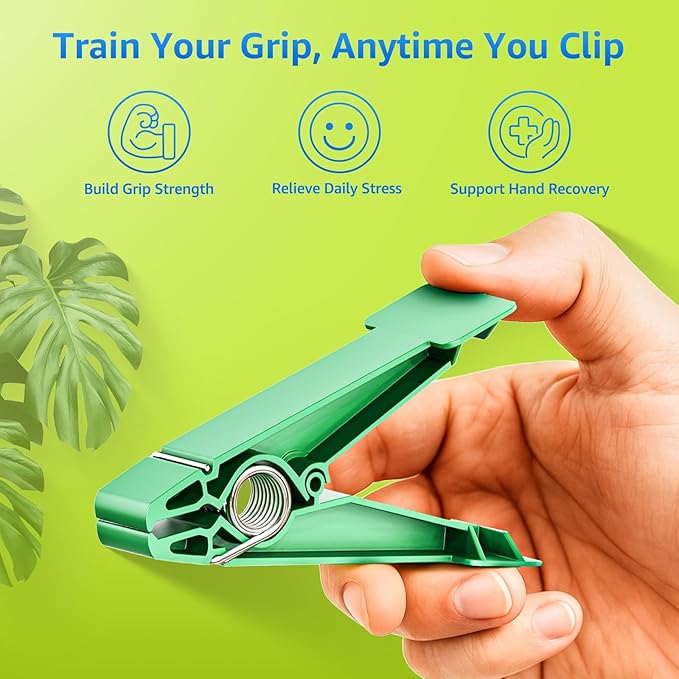 FitBeast Finger Exerciser Set โ 5 Resistance Clips for Hand Therapy, Grip Strength & Dexterity โ Ideal Finger Strengthener for Rehab, Stroke Recovery, Arthritis, Seniors & Athletes