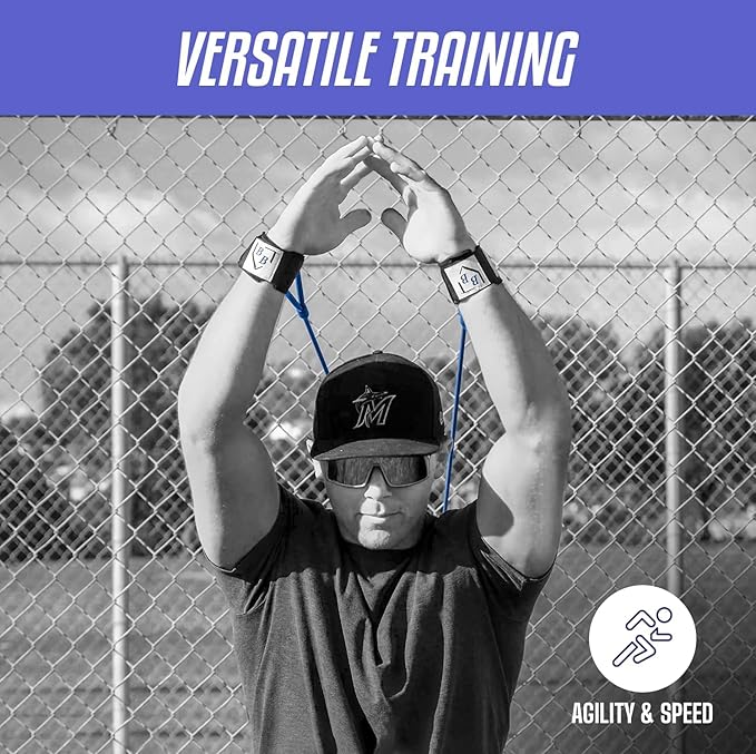 BB Bands Baseball Softball Resistance Training Bands - Arm Strength, Pitching Conditioning Equipment, 3 Strengths (Youth, Adult, Heavy), 7 Colors, Includes Anchor Strap, Door Mount, Bag, Workout Guide
