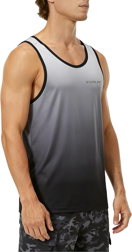 EZRUN Men's Quick Dry Sport Tank Top for Bodybuilding Gym Athletic Jogging Running,Fitness Training Workout Sleeveless Shirts