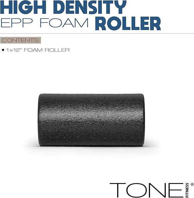 Tone Fitness High Density EPP Foam Exercise Foam Roller for Yoga, Pilates, Stretching, Massage, and Recovery | Multiple Sizes and Colors