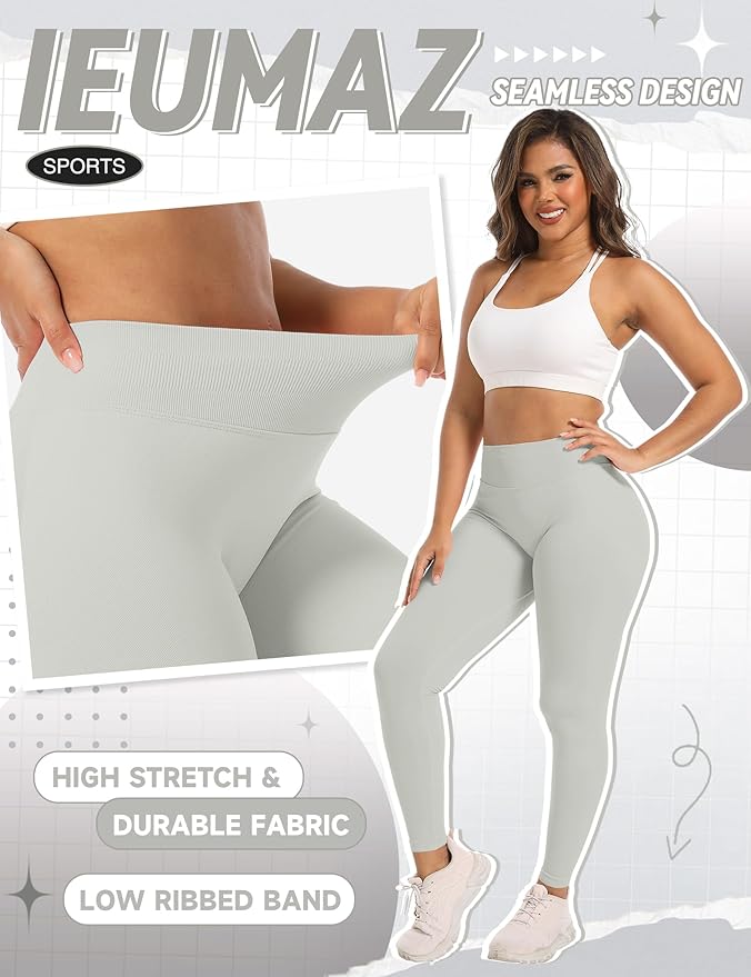 Scrunch Butt Lifting Leggings for Women Gym Seamless Workout Leggings Mid Low Waist Tummy Control Yoga Pants