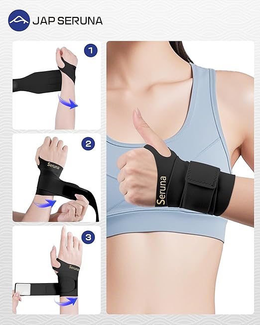 PFZ Ultra-Thin Ulnar Wrist Brace with Double Compression Straps - Wrist Support for Carpal Tunnel, Arthritis, Tendonitis, TFCC, Pain Relief (Single)