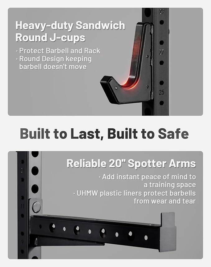 Mikolo Smith Machine, 2200lbs Squat Rack with LAT-Pull Down System & Cable Crossover Machine, Training Equipment with Leg Hold-Down Attachment