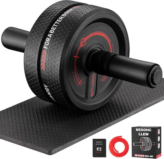 Upgraded Ab Roller Wheel. Abdominal Training Roller for Men/Women, Abdominal Wheels Widened to 3.4 ", Rubber Tread of The Abdominal Wheel Upgraded, Max Weight 490 lbs