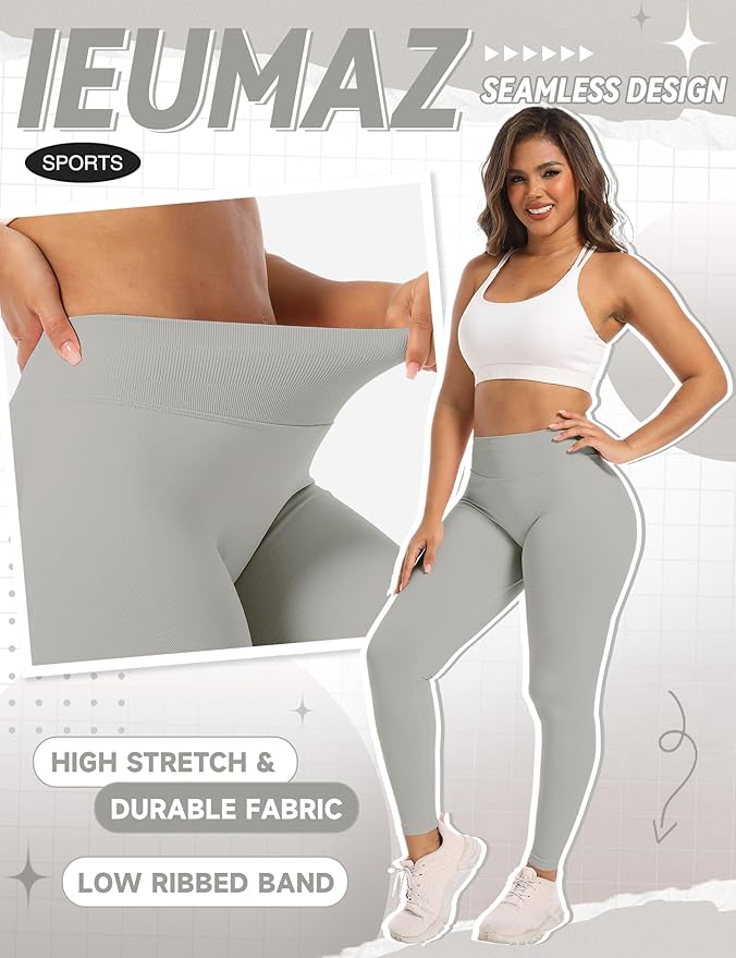 Scrunch Butt Lifting Leggings for Women Gym Seamless Workout Leggings Mid Low Waist Tummy Control Yoga Pants