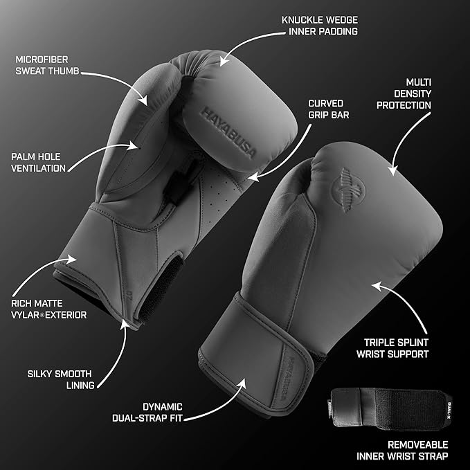 Hayabusa T360 Boxing Gloves – Revolutionary Hand Ergonomics | Empowering Wrist Support | Single or Dual Strap Closure | Training, Sparring, Heavy Bag - 10 oz 12 oz 14 oz 16 oz 18 oz