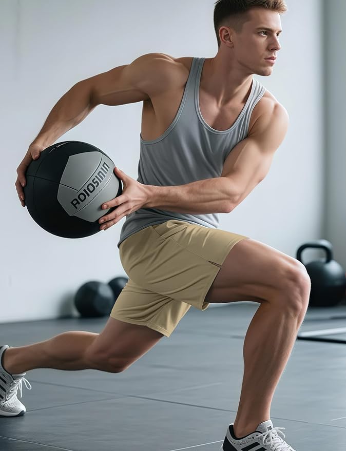 Aolesy Men's 5''/7'' Running Shorts Quick Dry Workout Gym Shorts with Pockets, Tennis Training Athletic(Linerless & Liner)