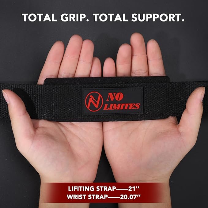 Wrist Wraps for Weightlifting & 21'' Lifting Straps Set for Strength Training, Deadlifting, Powerlifting Gym Straps, Durable Wrist Support for Men & Women