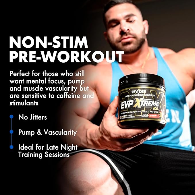 Evogen EVP 3D - Stim Free Pre Workout Powder for Men & Women | Sugar Free Non Stim Preworkout with Beta Alanine and Creatine for Energy & Pump | Victory Punch | 40 Servings