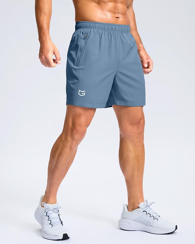 G Gradual Men's Athletic Running Shorts with Zipper Pockets Quick Dry 7"/ 5"/ 9" Workout Gym Shorts for Basketball Hiking