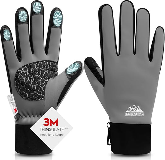 Bruvoalon Winter Gloves for Women & Men, 3M Thermal Insulation, Lycra Fabric, Windproof, Touchscreen, Anti-Slip, Cold Weather