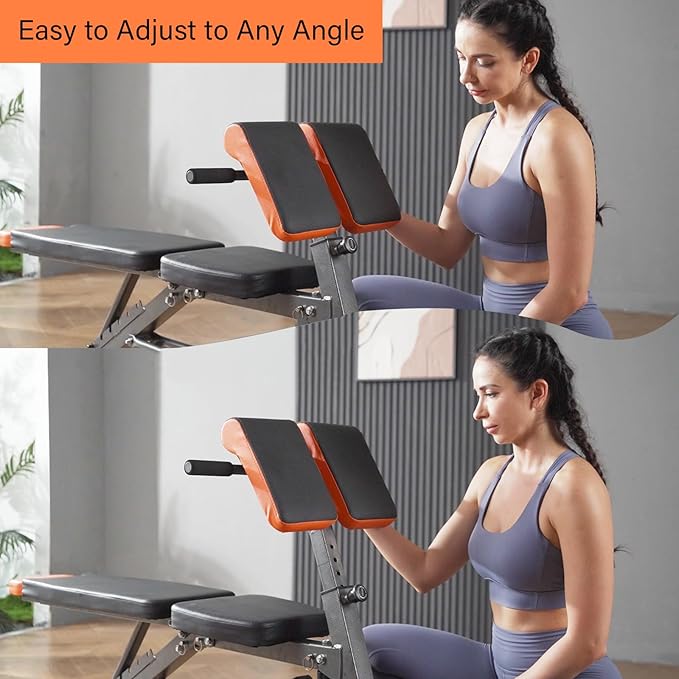 Roman Chair Hyperextension Bench – Adjustable Back Extension Machine for Glutes, Hamstrings & Lower Back – Foldable Multi-Purpose Workout Equipment for Home Gym