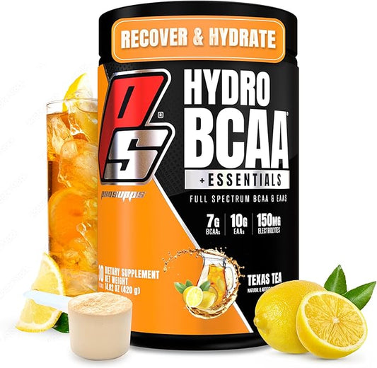PROSUPPS HydroBCAA Essential Amino Acids Powder, Texas Tea - Workout Supplement with BCAA, EAAs & Electrolytes for Hydration & Recovery - Stimulant-Free, Soy & Gluten-Free - 30 Servings