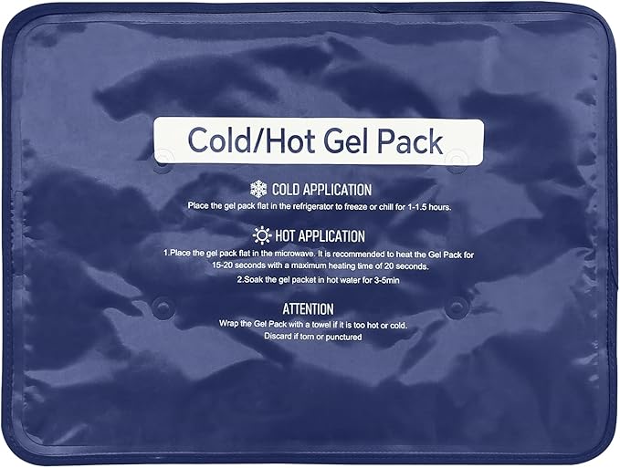 Reusable Gel Soft Ice Packs for Injuries, Flexible Hot and Cold Packs Bag for Knees, Back, Face, Joint & Muscle Pain Relief (Large 11.81"x 15.75")