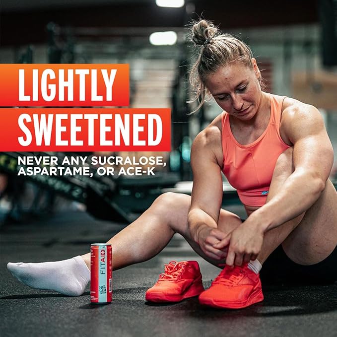 FITAID ENERGY, 200mg Natural Caffeine, Keto, Mango Sorbet, Optimum Performance Formula: BCAAs, Quercetin, Electrolytes, Omega-3s, 15 Calories, Paleo, Vegan & Gluten-Free, 12-oz. Cans (Pack of 24)