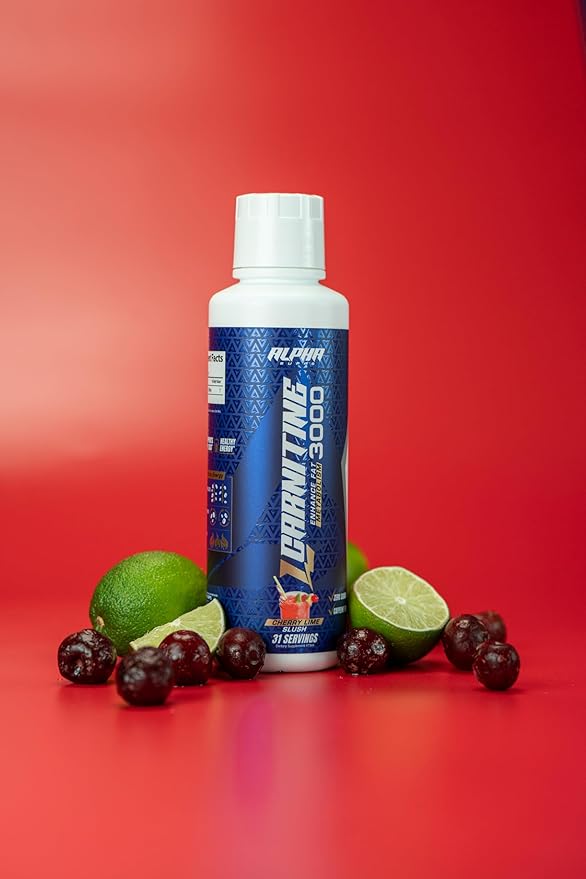 Alpha Supps L Carnitine Liquid 3000 | Stimulant-Free L-Carnitine Supplement for Men & Women | Pre-Workout Energy Boost & Muscle Recovery | Zero Sugar, Fat, & Carbs | 31 Servings (Cherry Lime Slush)