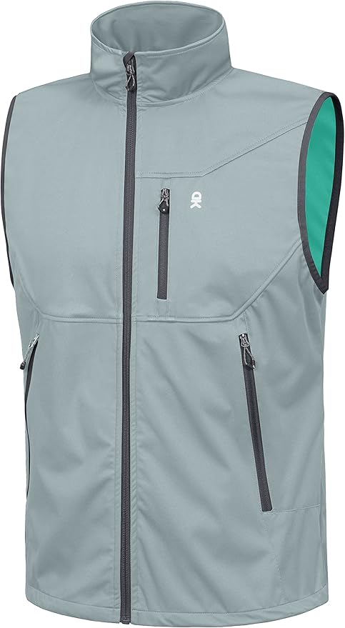 Little Donkey Andy Men's Lightweight Softshell Vest Windproof Sleeveless Jacket for Travel Hiking Running Golf