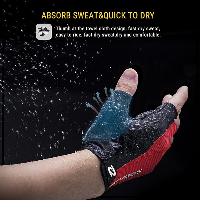 RIVBOS Cycling Gloves Bike Gloves for Men Women with Anti-Slip Shock-Absorbing Pad for Bicycle/Workout/Road Bike/Gym/Driving CHG001