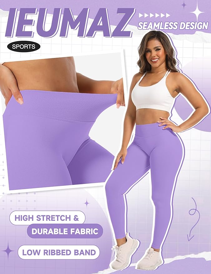 Scrunch Butt Lifting Leggings for Women Gym Seamless Workout Leggings Mid Low Waist Tummy Control Yoga Pants