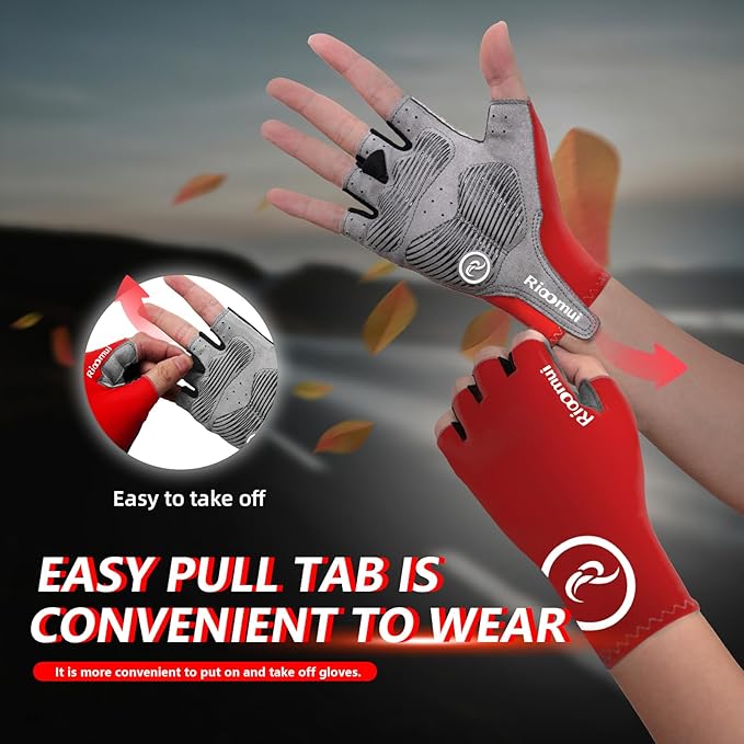 Cycling Gloves,Anti-Slip 5mm Padded Biking Gloves for Men Women Shock-Absorbing Summer Breathable for Road Bicycle Commuting