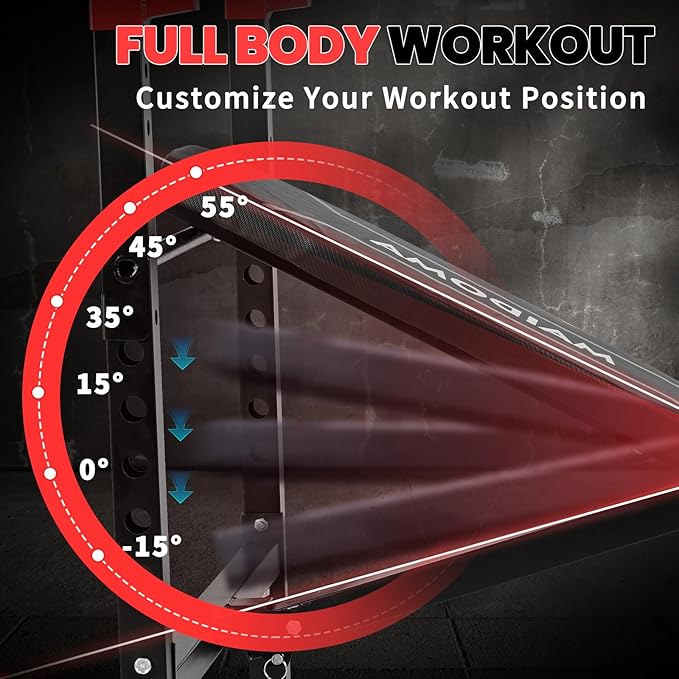 1500LBS 8 in 1 Olympic Weight Bench Set with Leg Extension/Curl and Preacher Curl, Bench Press Set and barbell Rack with Safety Bar Catches, Foldable Workout Benches for Home(US Stock)