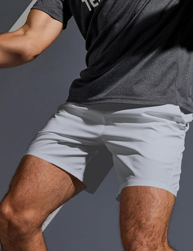 Aolesy Men's 5''/7'' Running Shorts Quick Dry Workout Gym Shorts with Pockets, Tennis Training Athletic(Linerless & Liner)