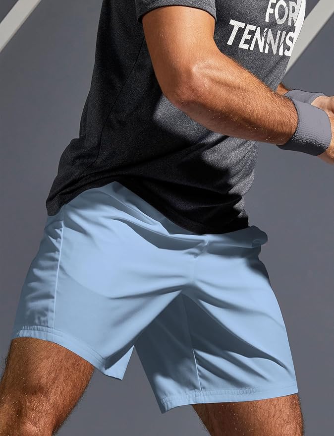 Aolesy Men's 5''/7'' Running Shorts Quick Dry Workout Gym Shorts with Pockets, Tennis Training Athletic(Linerless & Liner)