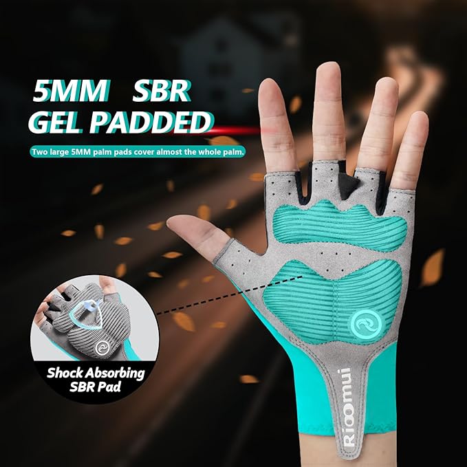 Cycling Gloves,Anti-Slip 5mm Padded Biking Gloves for Men Women Shock-Absorbing Summer Breathable for Road Bicycle Commuting