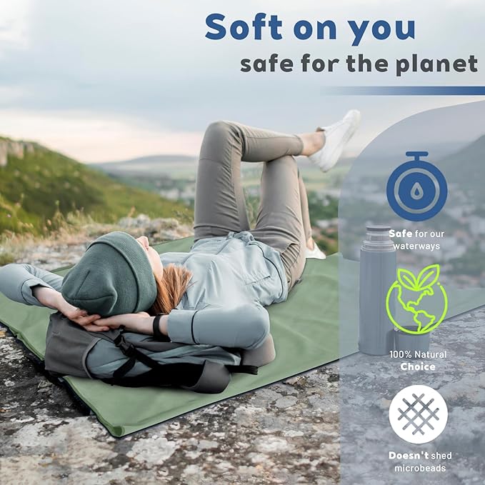 Tian qing Microfiber Towel Set, 3 Pieces, Fast Drying, Soft Touch, Lightweight, Multiple Sizes for Beach, Camping, Gym, Hiking, Pool, Yoga,Travel,Army Green