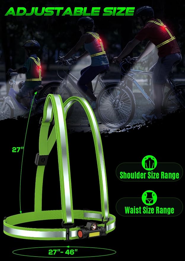 LED Reflective Vest,Light Up Running Vest,Led Vest,Light Vest for Running at Night,Lighted Running Vest,Running Lights for Runners