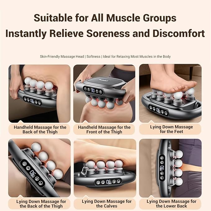 Zevessa Massager - Relief Wave Pro 3, 2026 Upgrade Reliefwave Massager, Electric 16 Head Massage Gun Deep Tissue, 30 Intensity Levels & 3 Smart Modes, for Legs,Back,Waist Pain Relief (White-16 Head)