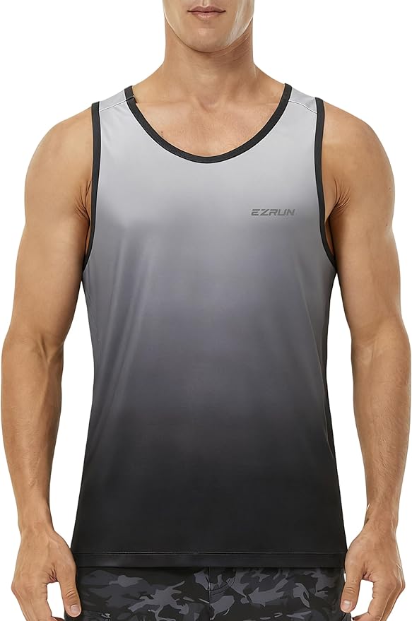 EZRUN Men's Quick Dry Sport Tank Top for Bodybuilding Gym Athletic Jogging Running,Fitness Training Workout Sleeveless Shirts