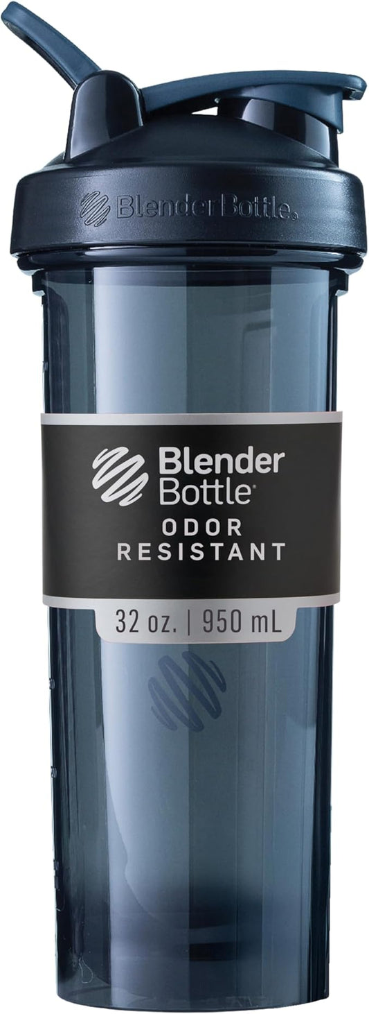 BlenderBottle Shaker Bottle Pro Series Perfect for Protein Shakes and Pre Workout, 32-Ounce, Black