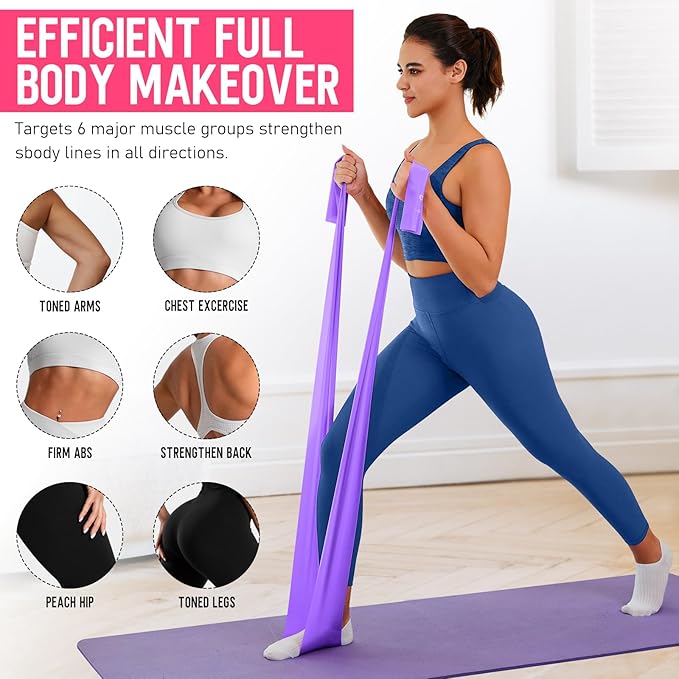 WALITO Resistance Bands for Working Out, Exercise Bands for Women and Men, Workout Bands for Physical Therapy, Stretch, Recovery, Pilates, Rehab, Strength Training and Home Gym