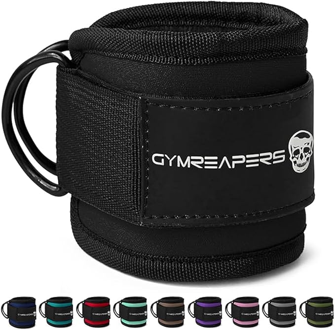 Gymreapers Ankle Straps For Cable Machine Kickbacks, Glute Workouts, Lower Body Exercises - Adjustable Leg Straps with Neoprene Padding