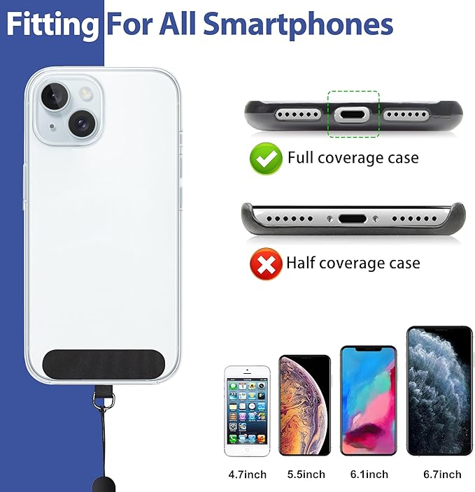 Wrist Phone Lanyard, SHANSHUI Nylon Adjustable Wristlet Strap Cell Phone Lanyard Tether Pads for All Mobile Phones